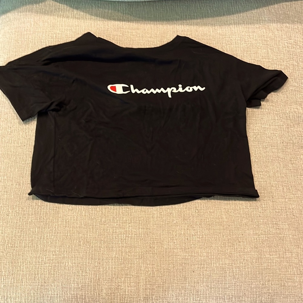 Champion black crop top tee shirt